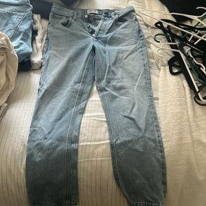 Agolde riley high rise straight crop jeans in renewal